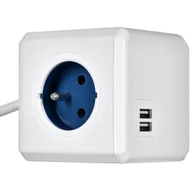 Allocacoc Steckdosenleiste 2402BL/FREUPC 1,5 m Blau 4 St.