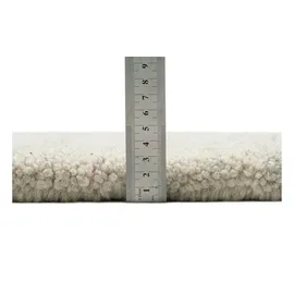 THEKO Maloronga Uni Wollteppich 60 x 90 cm Beige/Grau