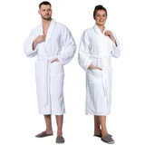 ZOLLNER unisex, Bademantel,, Velours XL weiß