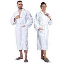 ZOLLNER unisex, Bademantel,, Velours XL weiß