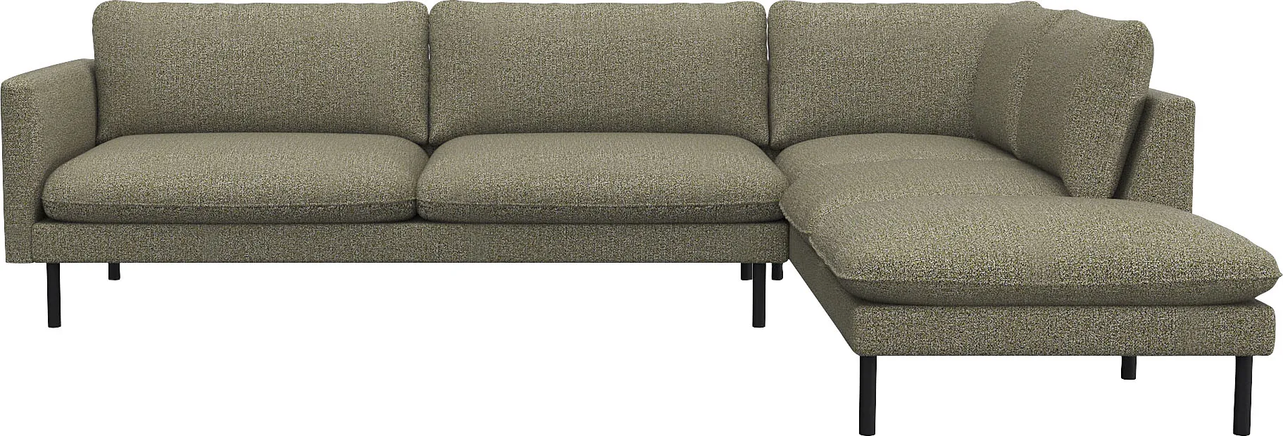 FLEXLUX Ecksofa »Bolzano«, Sitzaufbau mit Kaltschaum & Stahl-Wellen, loose Sitz -& Rückenkissen FLEXLUX Fall Green