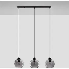 Nova Luce Palmer 3-flg. 70 cm schwarz, Rauchiggrau