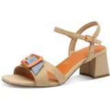 Marco Tozzi Damen Sandalen mit Absatz mit Schnalle Bequem, Braun (Biscuit Comb), 38 EU