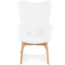 Ohrensessel Skandinavischer Stil mit Eichenholz Basis  Lounge Stuhl Trapeur mit Weiche Polsterung  Modernes Design  Kadima Design