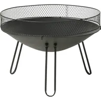 AMBIANCE Gartenfeuerstelle, Schwarz, Metall, 60x44x60 cm, Freizeit, Campingzubehör, Feuerschalen