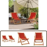 Strandstühle 2 Stk. Klappbar Rot Stoff - Strandstuhl - Gartenstuhl - Campingstuhl - Liegesessel - Klappbarer Stuhl