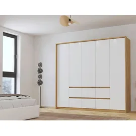 Rauch Drehtürenschrank Mainz mit Passepartout 230 x 212 x 58 cm Braun/Weiß
