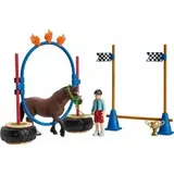 Schleich 42482 - Farm World, Pony Agility Rennen, Pferde Spielfigurenset