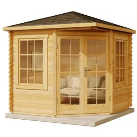 Alpholz Gartenhaus Sunny C Spitzdach Unbehandelt 270 cm x 250