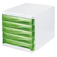Helit Schubladenbox economy H6129450 DIN A4-C4 ws/gn.tr