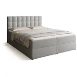 bromarkt Boxspringbett mit 2 Bettkasten, Bonell-Matratze, Polsterbett, Bett Hellgrau, Textil, H3, Höhe ca. 18 cm, 160x200 cm, Schlafzimmer, Betten, Boxspringbetten