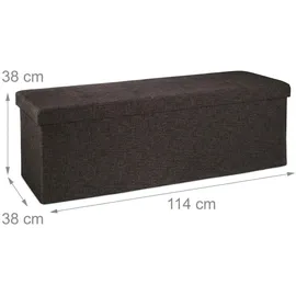 Relaxdays Sitzbank Faltbar Braun 38 x 114 x 38 cm
