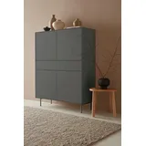 LeGer Home by Lena Gercke Highboard »Essentials«, Höhe: 144cm, MDF lackiert, Push-to-open-Funktion, grau