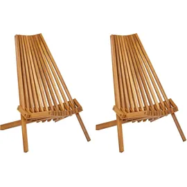 Beliani Bellano Gartenstuhl 88 x 83 x 88 cm braun 2 St.