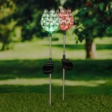MARELIDA Solar-Gartenstecker "Kristallblume" mit Farbwechsel - (H)65 cm