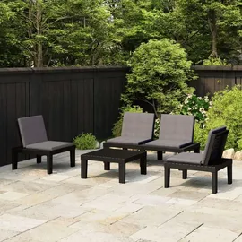 vidaXL Garten-Lounge-Set 4-tlg. grau