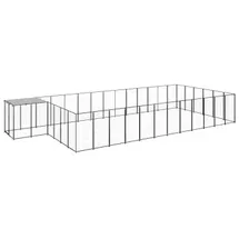vidaXL Hundezwinger Schwarz 26,62 m2 Stahl