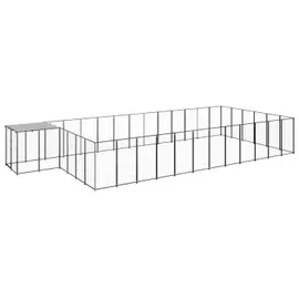 vidaXL Hundezwinger Schwarz 26,62 m2 Stahl