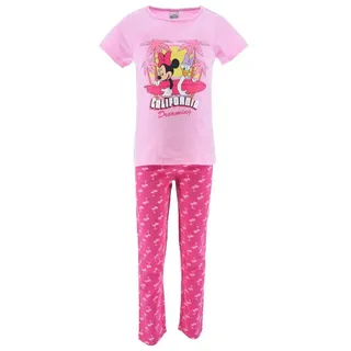 Disney Minnie Mouse 2tlg. Outfit: Schlafanzug kurzarm Shirt und Hose in Pink | Gr.: 104