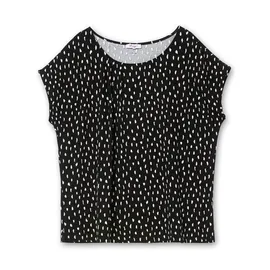 sheego Kurzarmshirt in schwarz-gemustert | Gr.: 52/54