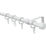 GARDINIA Gardinenstangen Set Cap 1-läufig Ø 16 mm 240 cm weiß