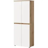 inn.furn Assino Mehrzweckschrank 70 x 175 x 37 cm Weiß/Eiche