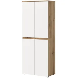 inn.furn Assino Mehrzweckschrank 70 x 175 x 37 cm Weiß/Eiche