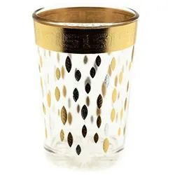 12 Tlg. Gläser-Set ca. 200 ml Transparent mit silbernen und goldenen Details
