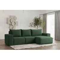 Fun Möbel Ecksofa Designersofa ESTELLE in Stoff Poso Grün