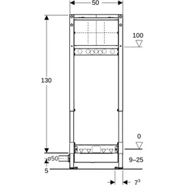 Geberit Duofix Dusch-Element 130 cm mit Wandablauf