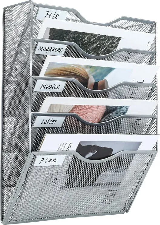 Senhoglb Wand-A4-Mappe mit 5 Fächern, silber, Jahresanfangs-Aktion, Top-Geschenkideen