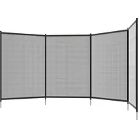 Outsunny Teichzaun 365 x 126 cm Gartenzaun 4er Set dekorativer Poolzaun mit Fuß Steckzaun für Terrasse Balkon Mesh Schwarz   Aosom.de