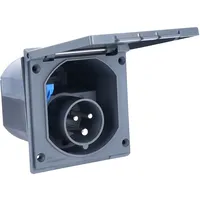 As - Schwabe CEE-Caravan-Einspeisungsstecker 230V/16A,anthrazit selbstschließ,Flansch110x104mm,Loch90x77,5mm,T:82m