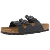 BIRKENSTOCK Florida Damen-Sandalen, Schwarz (Schwarzes geöltes Leder), 39/39.5 EU - 40 EU