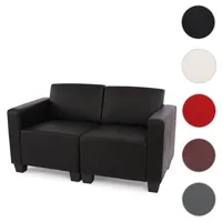 Mendler Modular 2-Sitzer Sofa Couch Lyon, Kunstleder - schwarz