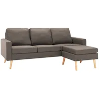 vidaXL 3-Sitzer-Sofa mit Hocker Taupe Stoff