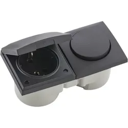 BERKER Berker Integro Flow Elemente anthrazit - Schalter, Steckdose mit Deckel