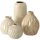 Boltze Vase Zalina 4-teilig Blumenvase Keramik Vase für Trockenblumen Pampasgras,