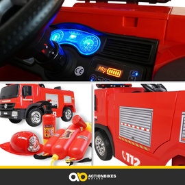 Actionbikes Motors Kinder-Elektro-Feuerwehrauto SX1818, Spritze, Sirene, Blaulicht, 70 Watt, Servolenkung, Bluetooth