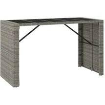 vidaXL Bartisch mit Glasplatte 185 x 80 x 110 cm Grau