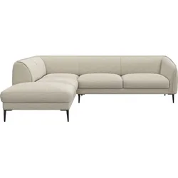 Ecksofa FLEXLUX "Belle Designsofa, L-Form, B/T 268/209 cm", weiß (sanftes weiß), B:268cm H:74cm T:209cm, 100% Polyester, Sofas, Skandinavisches Design, In hochwertiger Verarbeitung