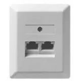 ZE KOMMUNIKATIONSTECHNIK ZE-KOM UAE 2x8 - Wanddose - RJ-45 X 2 - Pearl White - RAL 1013 - Abdeckung mit e