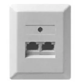 ZE KOMMUNIKATIONSTECHNIK ZE-KOM UAE 2x8 - Wanddose - RJ-45 X 2 - Pearl White - RAL 1013 - Abdeckung mit e