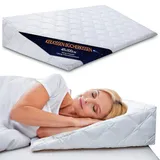 Keilkissen für Bett und Sofa 45x100 cm - Reflux Kissen & Matratzenkeil für Erwachsene – Bettkeil Lesekissen Rückenkissen Kopfteil Betterhöher – Venenkissen Beinkissen Bezug waschbar Oeko-Tex