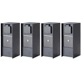 Novatool Gartensteckdose 4x Steckdosenverteiler 3-fach Anthrazit Steckdosenleiste, Montageplatte, Dübel Und Schrauben