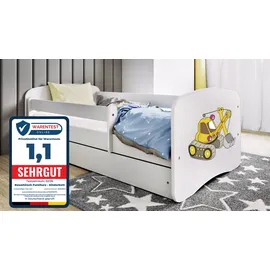 raumhirsch furniture Kinderbett Bagger 80 x 180 cm Holzwerkstoff weiß