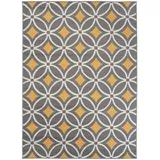Mazovia Designteppich Modern Teppich Kurzflor Wohnzimmerteppich Robust und pflegeleicht GRAU, 160 x 230 cm, Fußbodenheizung, Allergiker geeignet, Farbecht, Pflegeleicht gelb|grau 160 x 230 cm