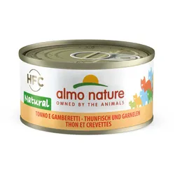 Almo Nature HFC Natural 70g Dose Katzennassfutter 24 x 70 Gramm Thunfisch & Garnelen