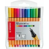 Stabilo Point 88 Mini Fineliner farbsortiert 0,4 mm, 12 St.