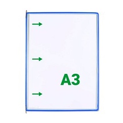20 tarifold Sichttafeln DIN A3 blau, Öffnung seitlich